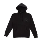 3D Puff Lightning Arc Logo Black Hoodie