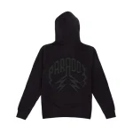 3D Puff Lightning Arc Logo Black Hoodie