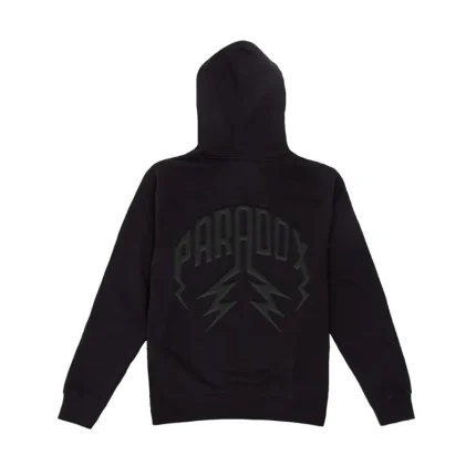 3D Puff Lightning Arc Logo Black Hoodie
