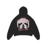 Airbrushed Hearts Lightning Arc Logo Pull-Over Black Hoodie
