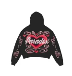 Airbrushed Hearts Lightning Arc Logo Pull-Over Black Hoodie