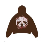 Airbrushed Hearts Lightning Arc Logo Pull-Over Brown Hoodie