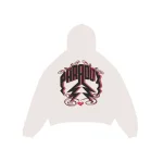 Airbrushed Hearts Lightning Arc Logo Pull-Over Cream Hoodie