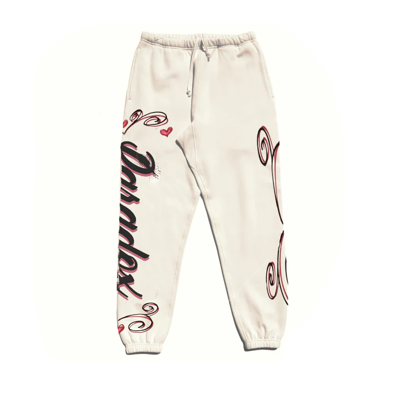 Airbrushed Hearts Brown Sweatpants