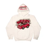 Airbrushed Vintage Car Pullover Cream Hoodie