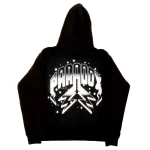 Alien UFO Lightning Arc Logo Pull-Over Black Hoodie
