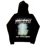 Alien UFO Lightning Arc Logo Pull-Over Black Hoodie