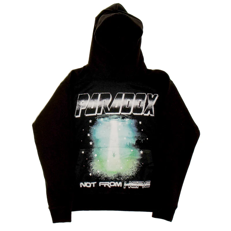 Alien UFO Lightning Arc Logo Pull-Over Hoodie Black Alien UFO Lightning Arc Logo Pull-Over Black Hoodie