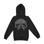 Arabic Lightning Arc Logo Pull-Over Black Hoodie