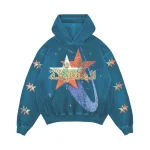 Arabic Stars Pull-Over Hoodie Blue