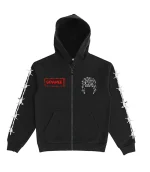 Beware Barbwire Halloween Exclusive Zip-Up Black Hoodie