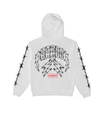 Beware Barbwire Halloween Exclusive Zip-Up White Hoodie