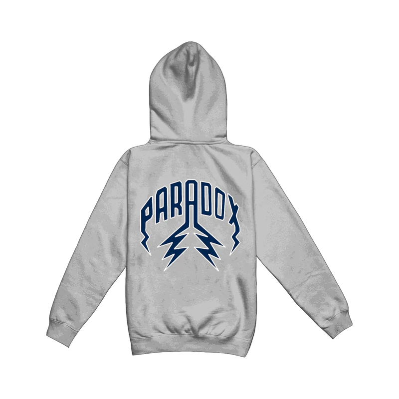 College Lightning Arc Logo Hoodie Grey College Lightning Arc Logo Grey Hoodie