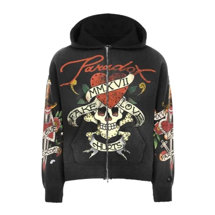 Fake Love Hurts Zip-Up Black Hoodie