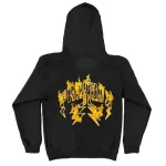Fire Lightning Arc Logo Pull-Over Black Hoodie