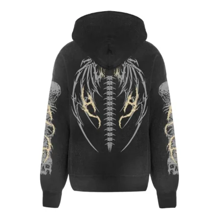 Graveyard Zip-Up Black Hoodie