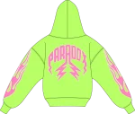 "KIWI V2" Lightning Arc Logo Green Hoodie