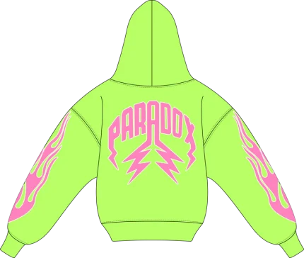 "KIWI V2" Lightning Arc Logo Green Hoodie