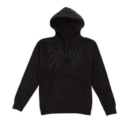 Lightning Strike Black & Black Hoodie