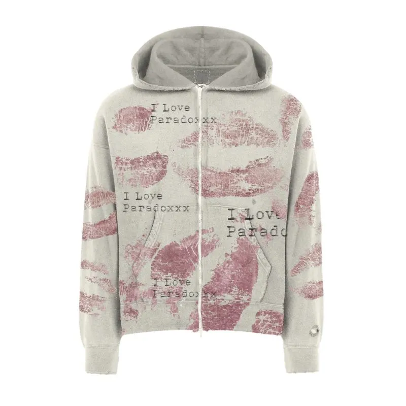 Lipstick Kisses Zip-Up Hoodie