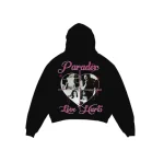 Love Hearts Lightning Arc Logo Pull-Over Black Hoodie