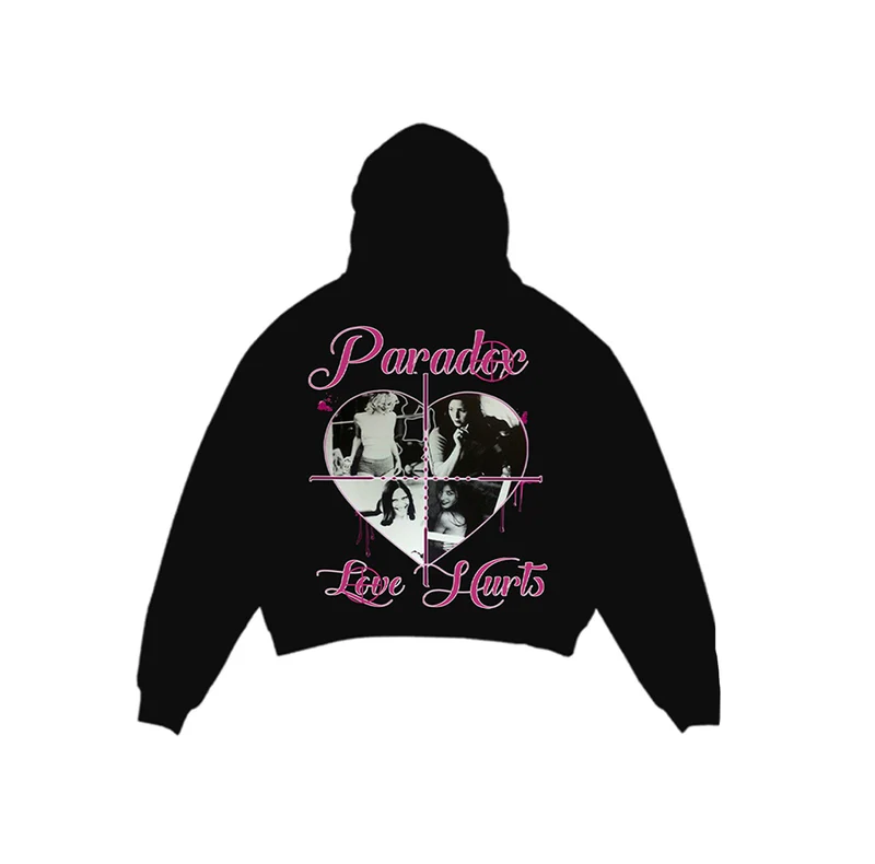 Love Hearts Lightning Arc Logo Pull-Over Hoodie Black Love Hearts Lightning Arc Logo Pull-Over Black Hoodie