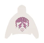 Love Hearts Lightning Arc Logo Pull-Over White Hoodie