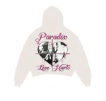 Love Hearts Lightning Arc Logo Pull-Over White Hoodie