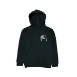 Marble Oil Lightning Arc Logo Black Hoodie