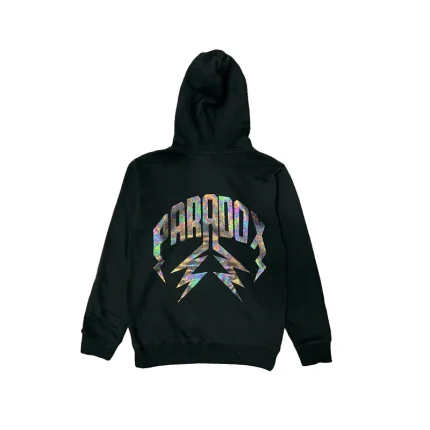 Marble Oil Lightning Arc Logo Hoodie Black