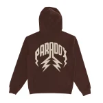 Neutral Tone Lightning Arc Logo Pull-Over Brown Hoodie