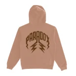 Neutral Tone Lightning Arc Logo Pull-Over Camel Hoodie
