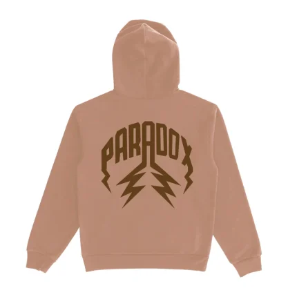 Neutral Tone Lightning Arc Logo Pull-Over Camel Hoodie