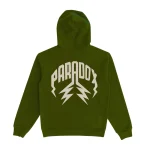 Neutral Tone Lightning Arc Logo Pull-Over Olive Hoodie