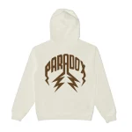 Neutral Tone Lightning Arc Logo Pull-Over White Hoodie