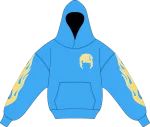 "PASTEL V2" Lightning Arc Logo Blue Hoodie