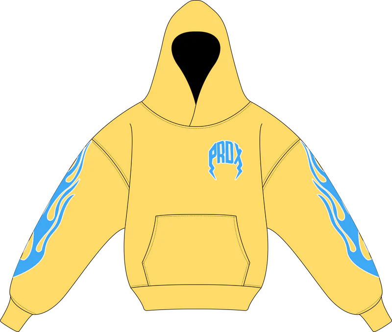 "PASTEL V2" Lightning Arc Logo Yellow Hoodie