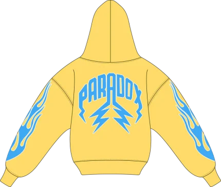 "PASTEL V2" Lightning Arc Logo Yellow Hoodie