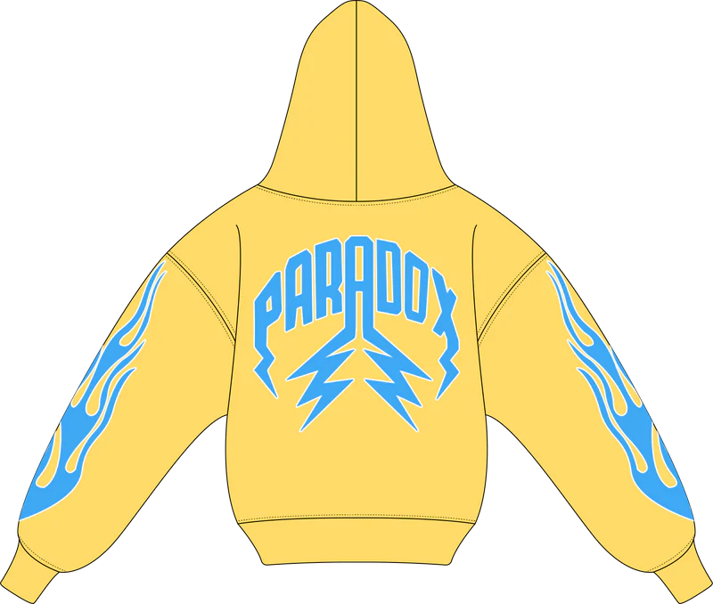 "PASTEL V2" Lightning Arc Logo Yellow Hoodie