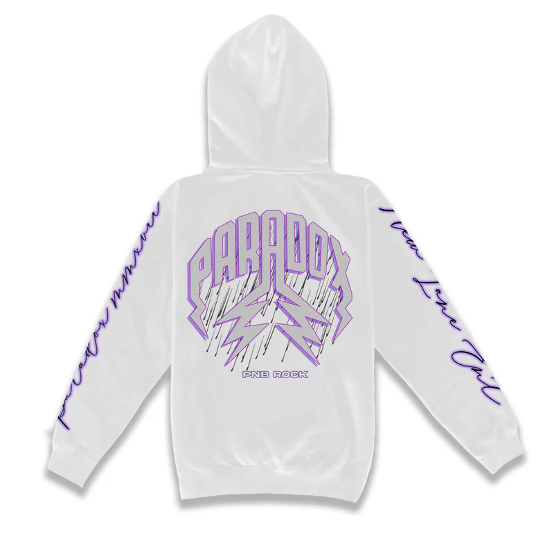 PNB Rock '2GYTTR' x Paradox Hoodie White PNB Rock '2GYTTR' x Paradox White Hoodie