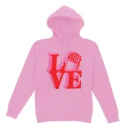 PRDX Love Sign Lightning Arc Logo Pink Hoodie