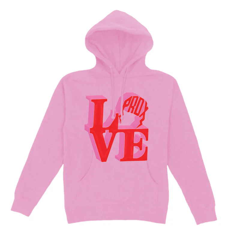 PRDX Love Sign Lightning Arc Logo Hoodie Pink PRDX Love Sign Lightning Arc Logo Pink Hoodie