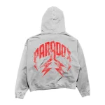 Paradox Arabic Zip-Up Hoodie Grey & Red