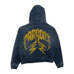 Paradox Arabic Zip-Up Hoodie Navy & Yellow