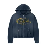 Paradox Arabic Zip-Up Hoodie Navy & Yellow