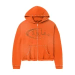 Paradox Arabic Zip-Up Hoodie Orange & Black