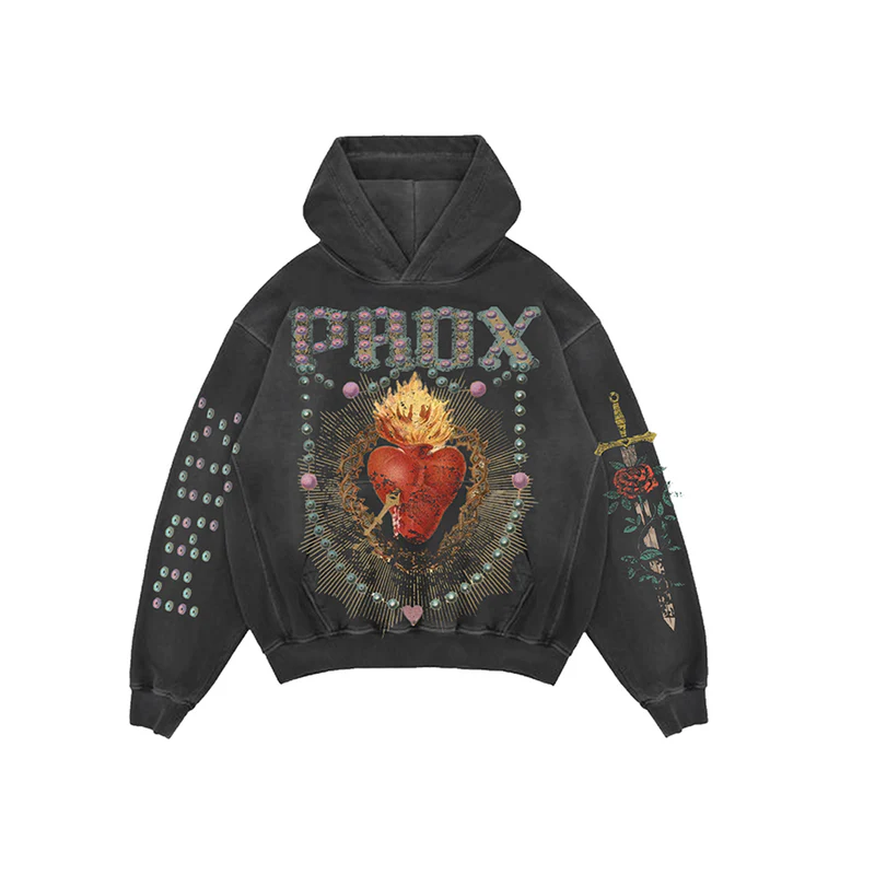Pierced Heart Pull-Over Hoodie Black Pierced Heart Pull-Over Black Hoodie