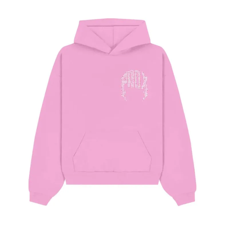 Pink Swarovski Pull-Over Hoodie Pink