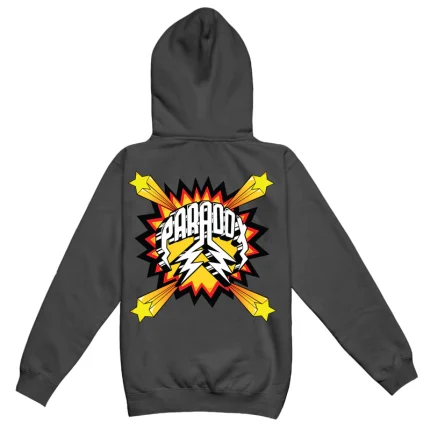 Pop Art Lightning Arc Logo Charcoal Hoodie
