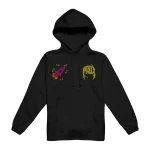 Quick Sketch Lightning Arc Logo Pull-Over Black Hoodie